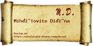 Mihálovits Diána névjegykártya