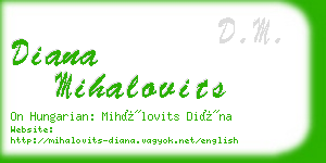 diana mihalovits business card